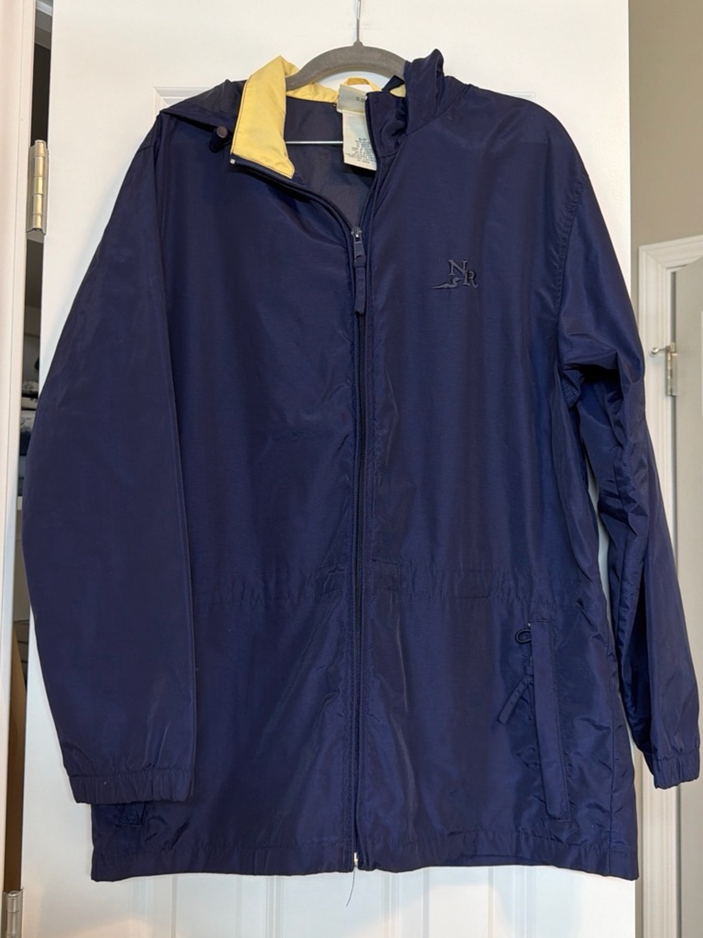 Northern Reflections Navy Windbreaker with Yellow Accent on Inside